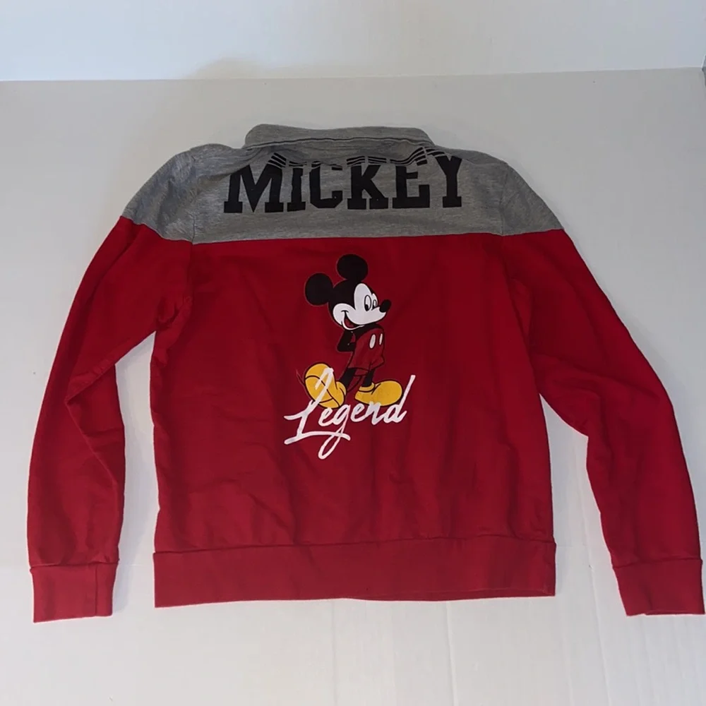 Disney Quarter Zip Long Sleeve Mickey Mouse Sweat Shirt Size L(11/13)